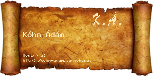 Kóhn Ádám névjegykártya